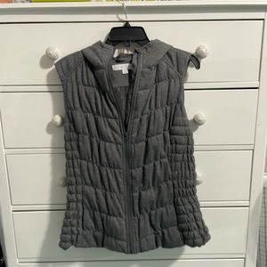 Gray Hooded Puffer Vest